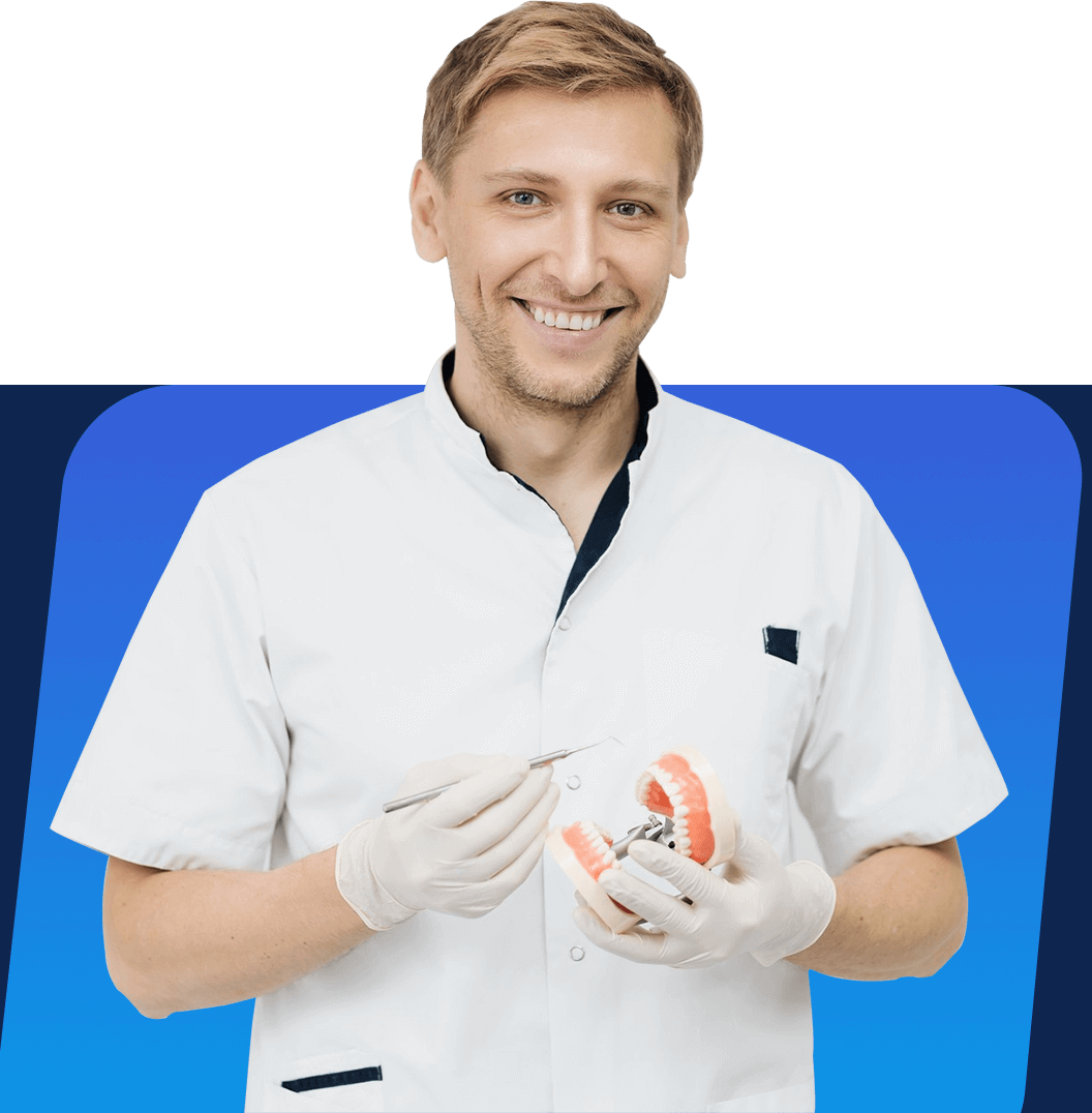 Dentist high-fiving a patient