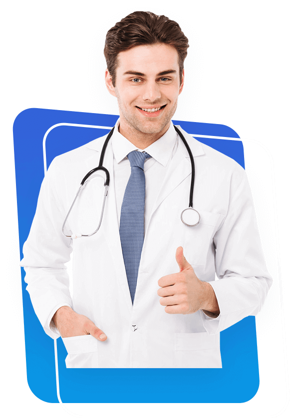 Dentist smiling with patient